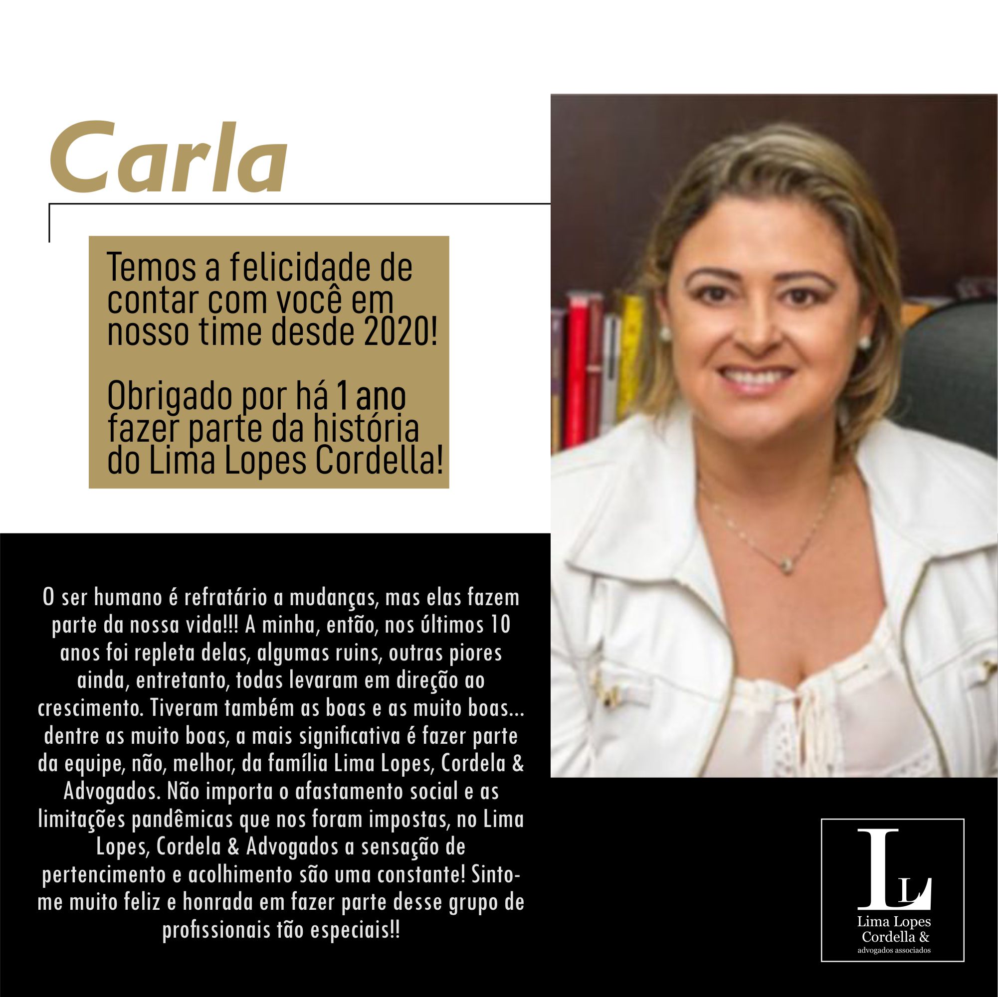 Parabéns Dra Carla Barusso Lima Lopes Cordella